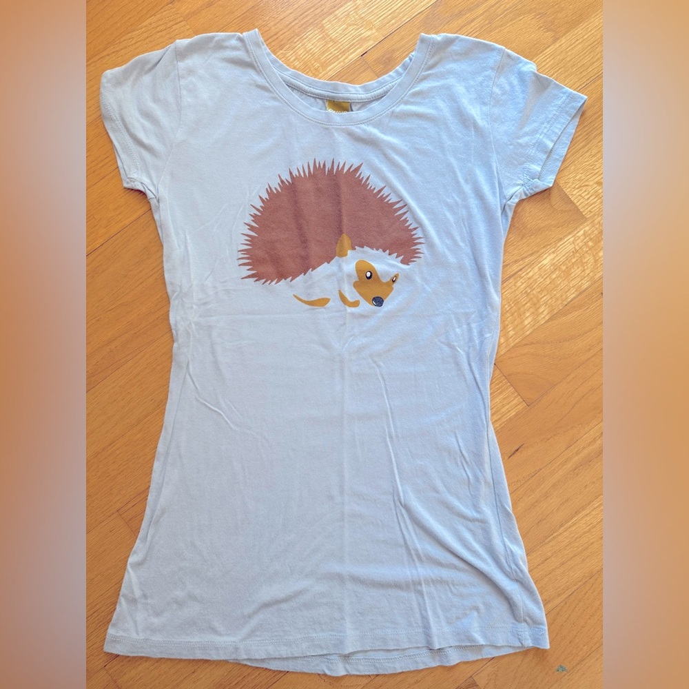 Light Blue T-Shirt with Hedgehog Graphic